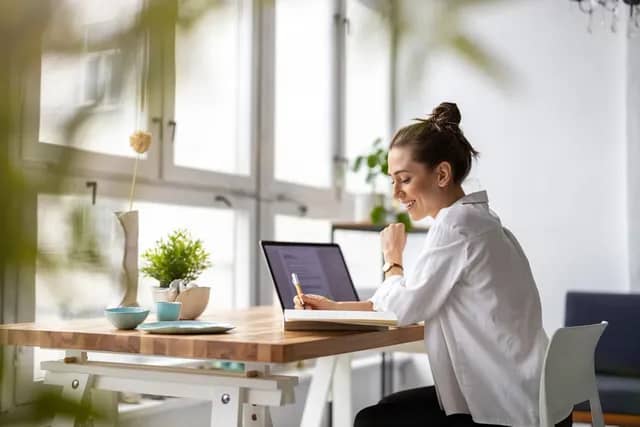 Young professional working on laptop